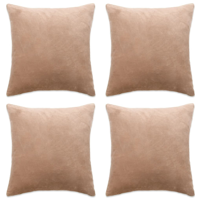 VidaXL Kussenhoezen 4 st 80x80 cm stof beige