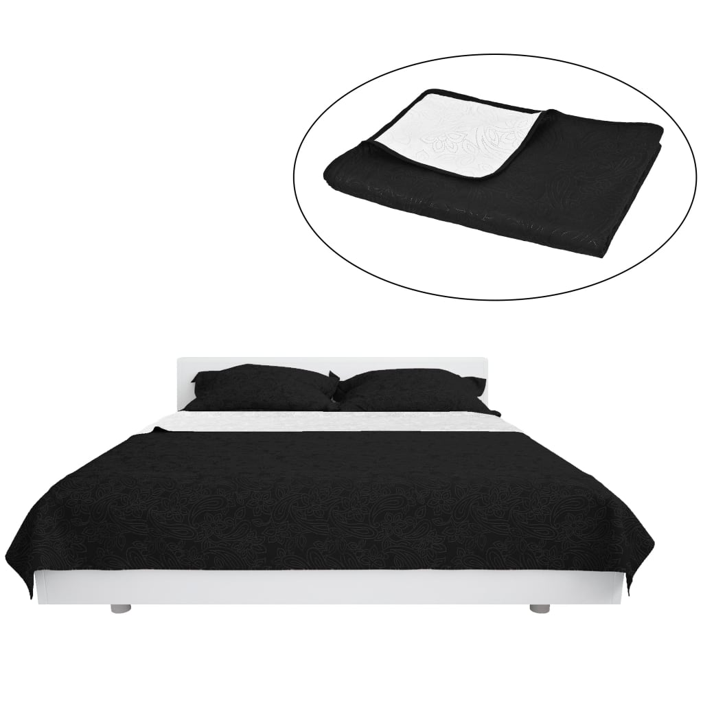 Vidaxl Dedpead doppio -medio da 170x210 cm trapunta in bianco e nero