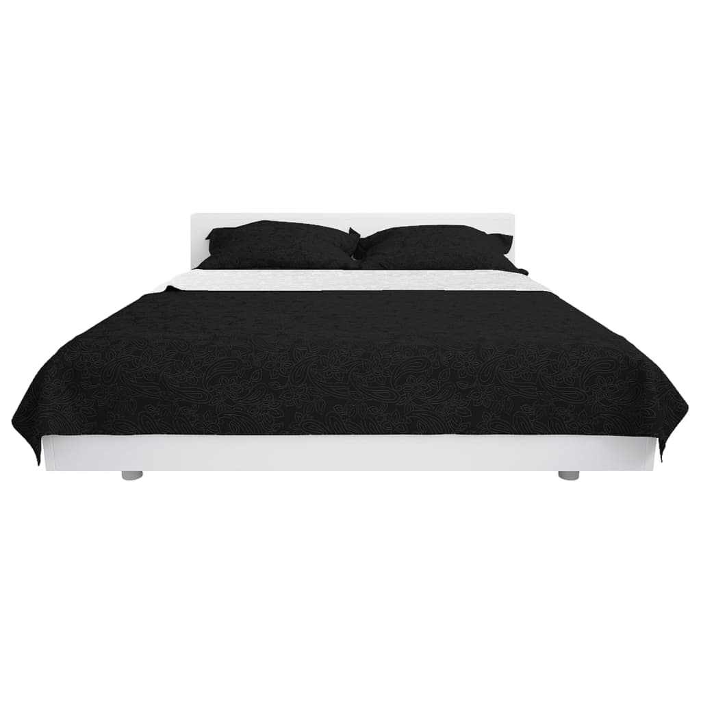 Vidaxl Dedpead doppio -medio da 170x210 cm trapunta in bianco e nero