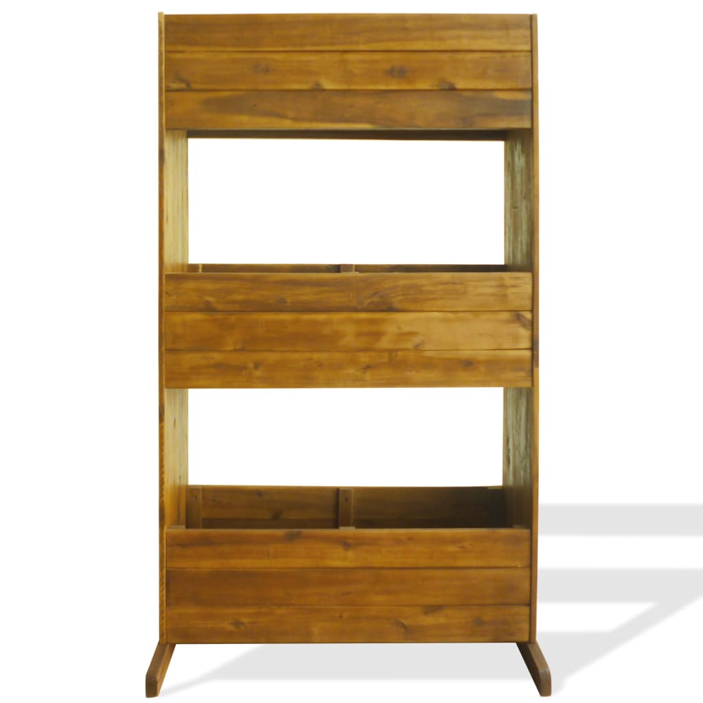 Vidaxl Planning Box elevada de madera de acacia sólida de 3 capas