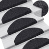 Vidaxl trapmatten zelfklevend 15 stuks 65x21x4 cm zwart halfrond groot
