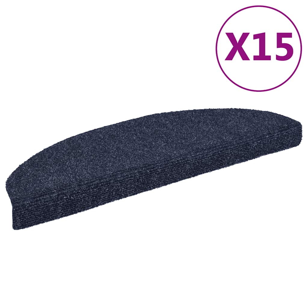 Vidaxl tappetino scale autoadesivo 65x21x4 cm ago blu da 15 pezzi blu