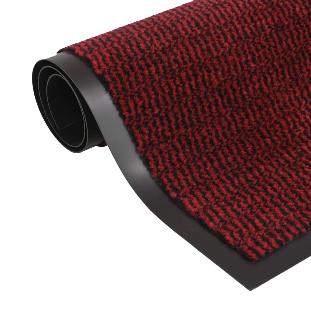 Vidaxl droogloopmat rettangolare trapuntato 80x120 cm rosso