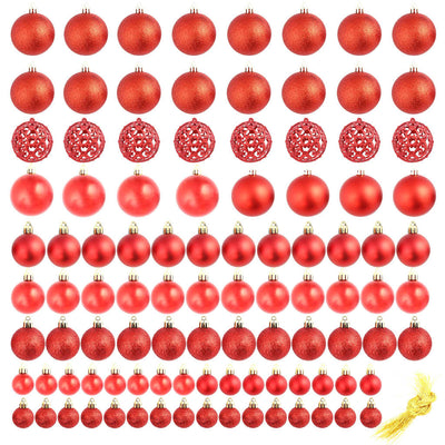 Vidaxl Set di palline di Natale a 100 pezzi 3 4 6 cm rosso