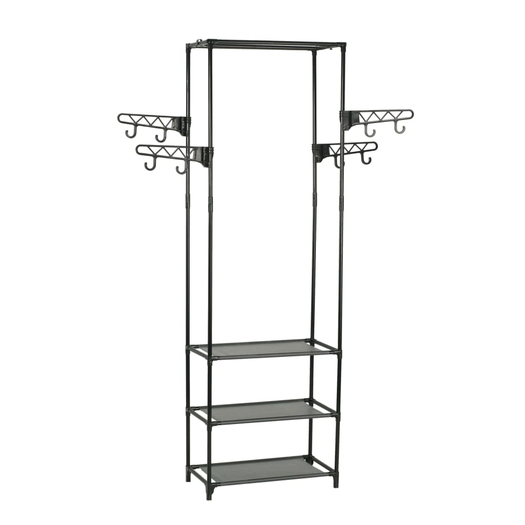 Rack per abbigliamento Vidaxl 55x28.5x175 cm in acciaio e tessuto scoperto nero