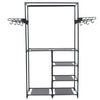 Rastrello per abbigliamento vidaxl 87x44x158 cm in acciaio e tessuto non tessuto nero