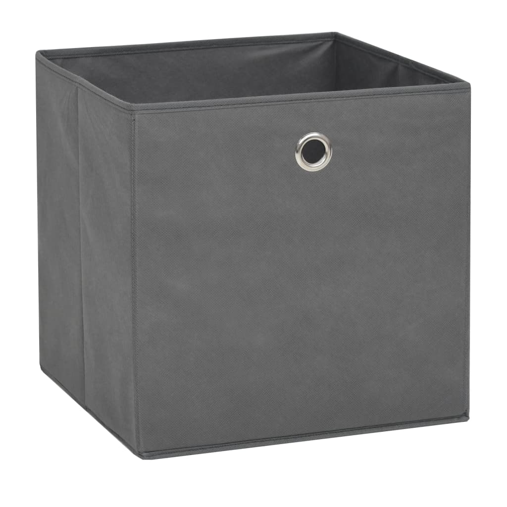 Scatole di archiviazione Vidaxl 10 pezzi 32x32x32 cm tessuto non tessuto grigio