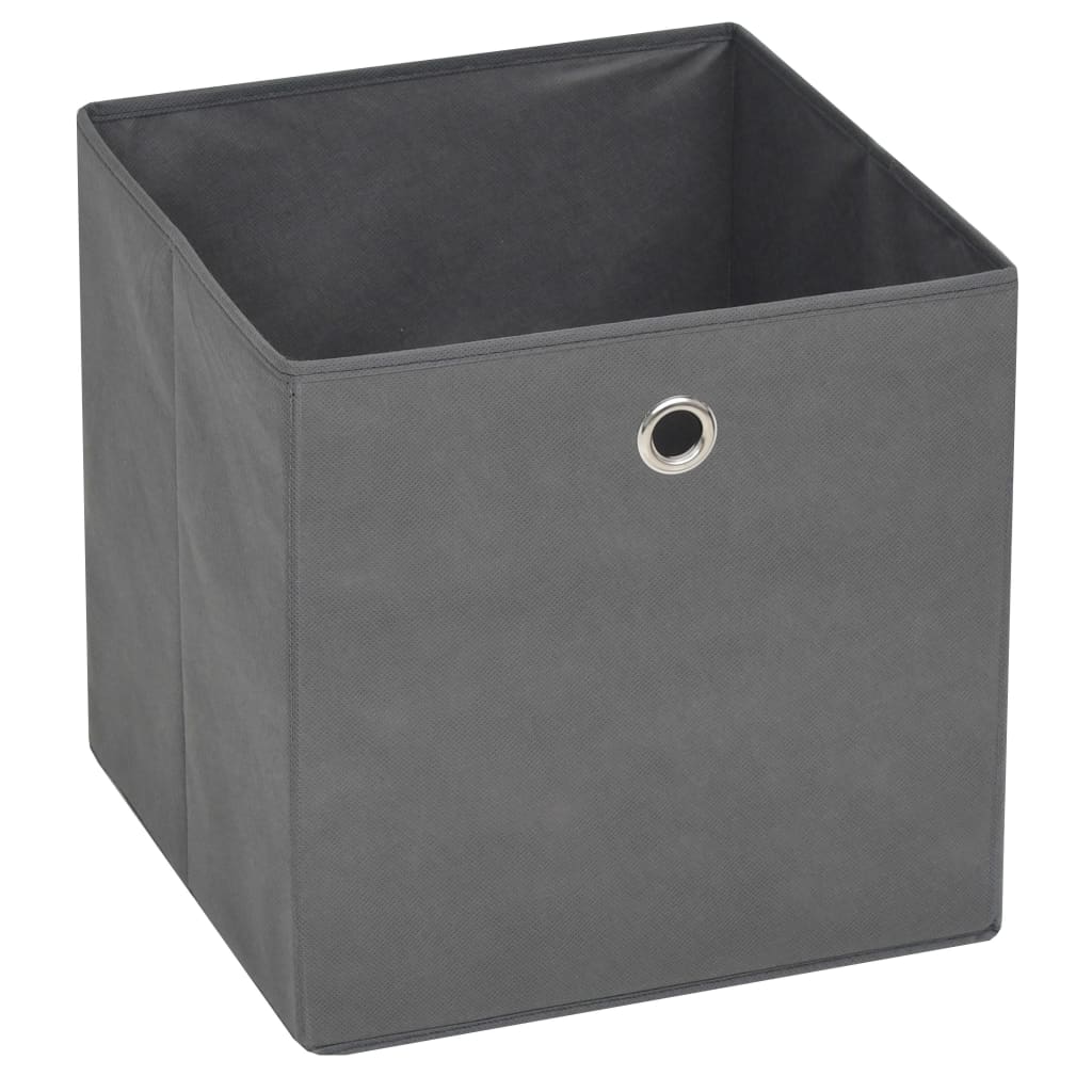 Scatole di archiviazione Vidaxl 10 pezzi 32x32x32 cm tessuto non tessuto grigio