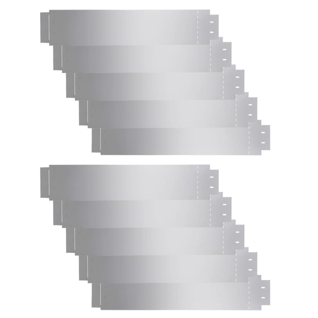 Vidaxl Grassboard 10 PCS 100x20 cm de acero galvanizado