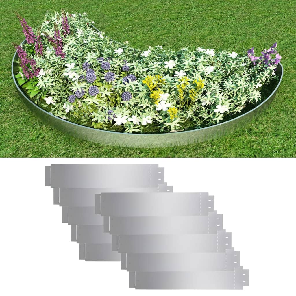 Vidaxl Grassboard 10 PCS 100x20 cm de acero galvanizado