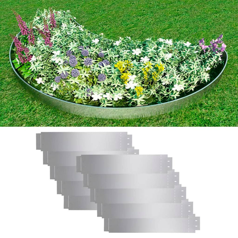 Vidaxl grasboorden 10 st 100x20 cm gegalvaniseerd staal