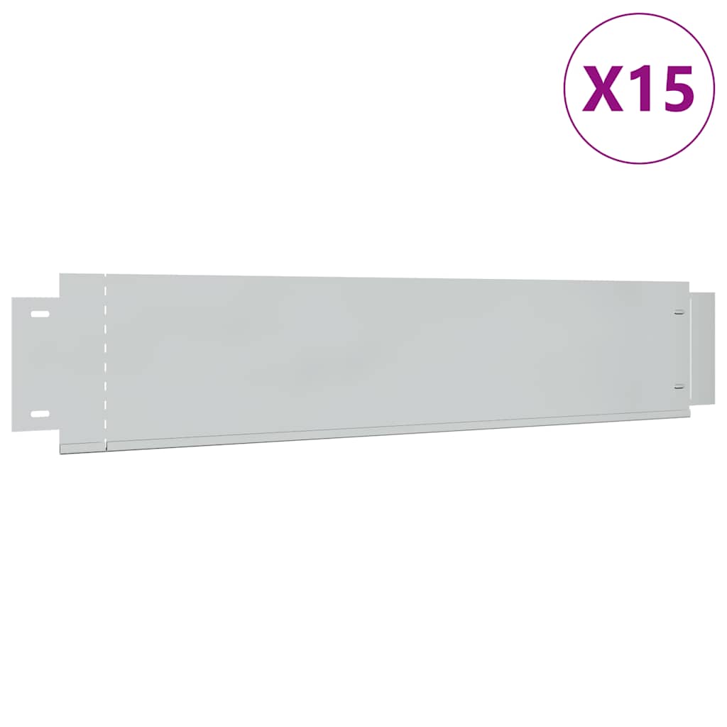 Vidaxl Grass Borders 15 St 100x20 cm Acciaio zincato