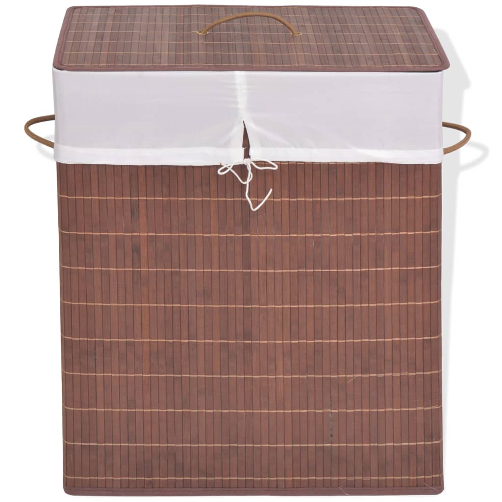 VidaXL cesto para la ropa rectangular bambú marrón