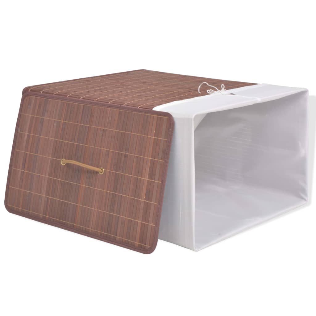 VidaXL cesto para la ropa rectangular bambú marrón