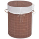 Vidaxl Lavaundry Basket Oval Bamboo Brown