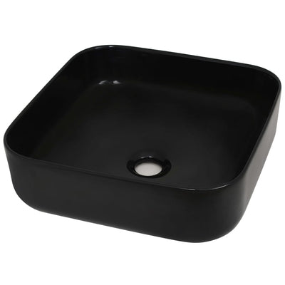 Vidaxl Washbasin cuadrado 38x38x13.5 cm de cerámica negra