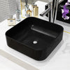 Vidaxl Washbasin cuadrado 38x38x13.5 cm de cerámica negra
