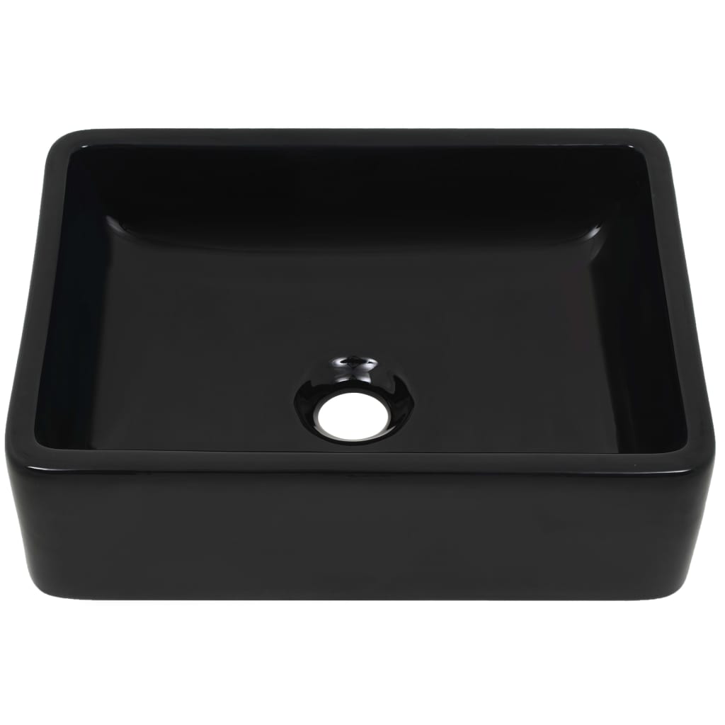 Vidaxl Washbasin Square 41x30x12 cm Black in ceramica