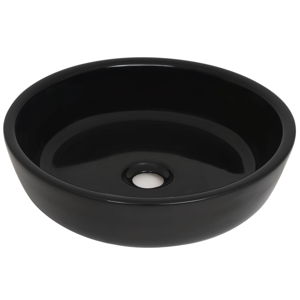Lavabo Vidaxx rotondo 42x12 cm in ceramica nera