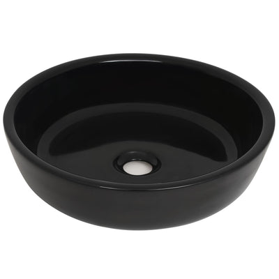 Lavabo Vidaxx rotondo 42x12 cm in ceramica nera