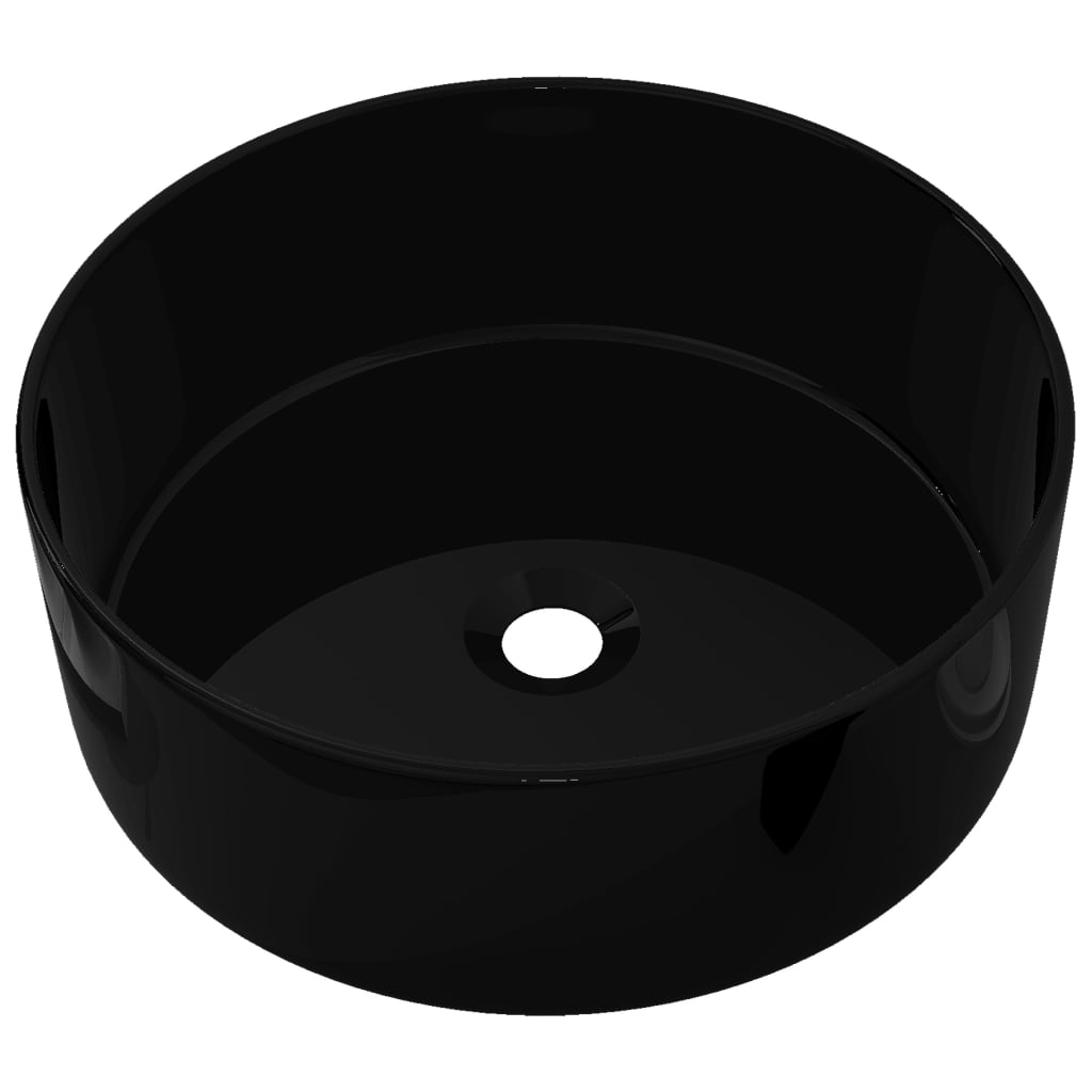 Vidaxl Washbasin Round 40x15 cm ceramico nero