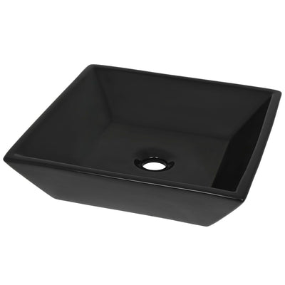 Vidaxl Washbasin cuadrado 41.5x41.5x12 cm de cerámica negra