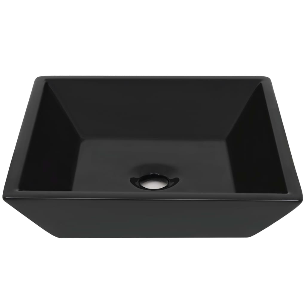 Vidaxl Washbasin cuadrado 41.5x41.5x12 cm de cerámica negra