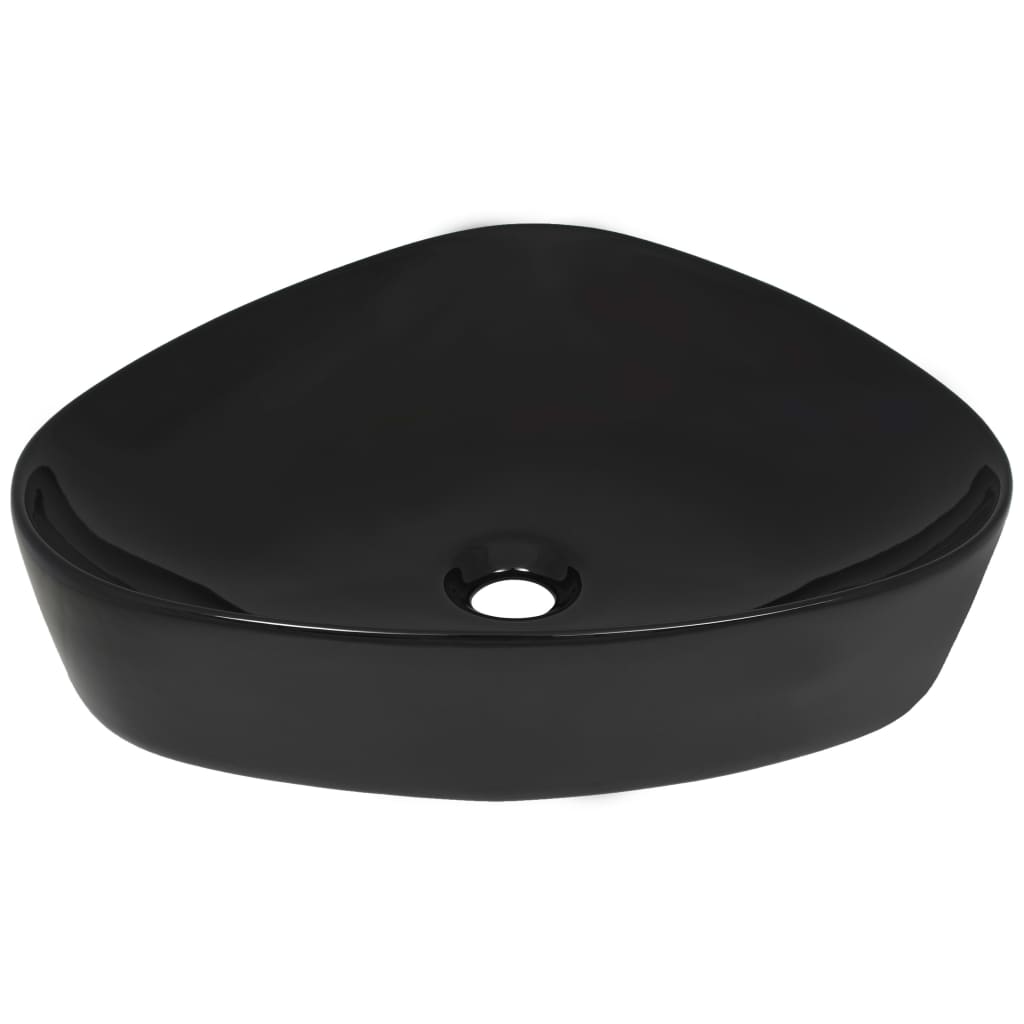 Vidaxl Washbasin Triangular 50.5x41x12 cm ceramico nero