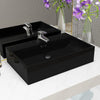 Vidaxl Washbasin con agujero de grifo 76x42.5x14.5 cm de cerámica negra