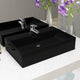 Vidaxl Washbasin con foro di rubinetto 76x42.5x14.5 cm ceramico nero