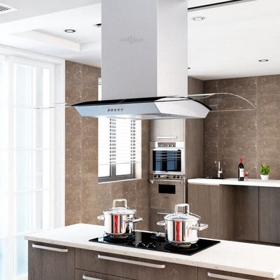 Vidaxl Island Extractor 756 m³ U LED 90 cm de acero inoxidable