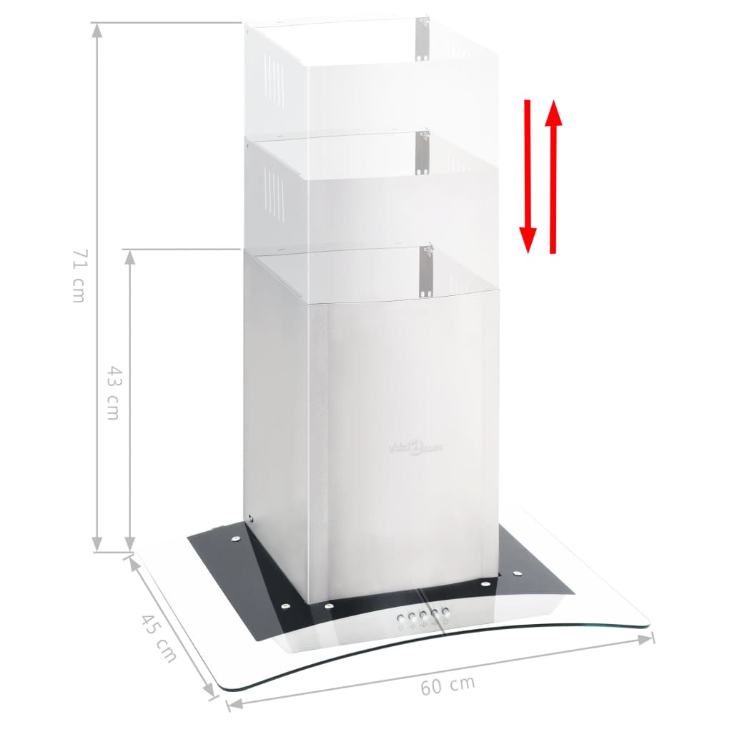 Vidaxl Wall Extractor Hood 756 m³ U LED 60 cm de acero inoxidable