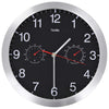 Reloj de pared Vidaxl con mecanismo de cuarzo Higrómetro Termómetro de 30 cm Negro