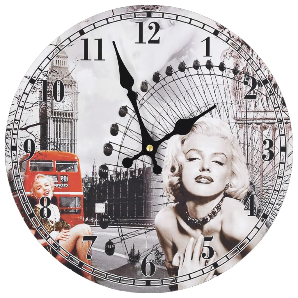 Vidaxl Reloj Vintage Style Marilyn Monroe 30 cm
