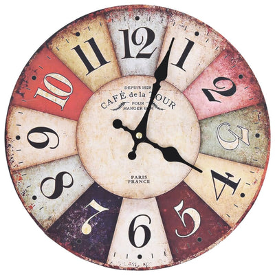 Vidaxl Reloj Vintage Estilo Vintage 30 cm Multi -Colored
