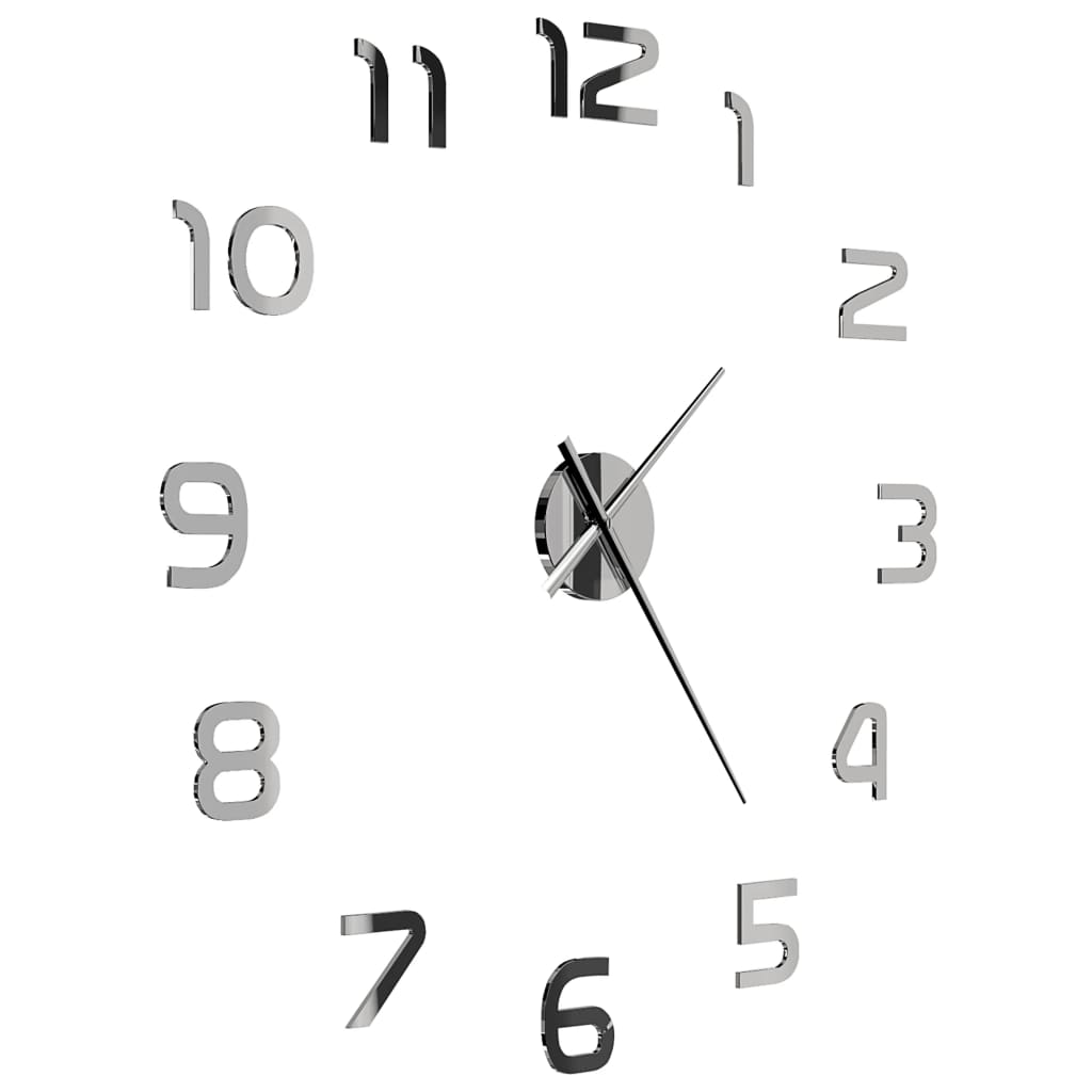 Vidaxl Orologio da parete 3D 100 cm xxl colorato argento moderno