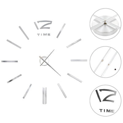 Vidaxl Orologio da parete 3D 100 cm xxl colorato argento moderno