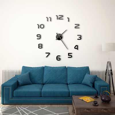 Vidaxl 3D Wall Clock 100 cm xxl Black moderno