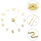 Vidaxl 3D Reloj de pared 100 cm XXL Modern Gold Colored