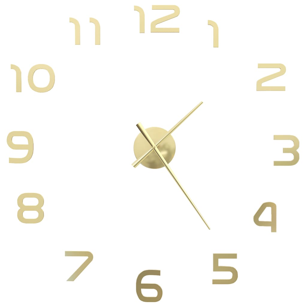Vidaxl 3D Reloj de pared 100 cm XXL Modern Gold Colored