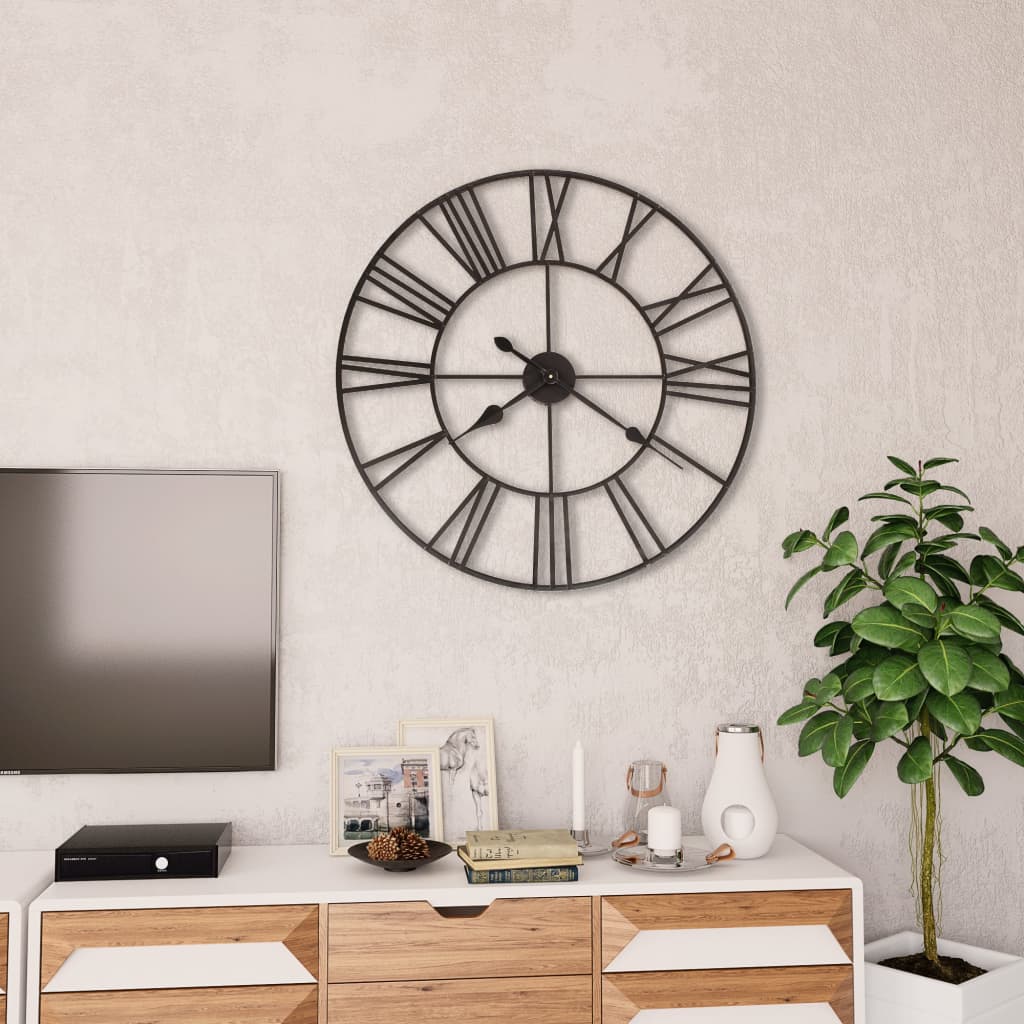Vidaxl Reloj Vintage Estilo con mecanismo de cuarzo xxl 80 cm de metal