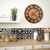 Vidaxl reloj de pared mecanismo de cuarzo de estilo vintage xxl 60 cm metal de madera