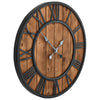 Vidaxl reloj de pared mecanismo de cuarzo de estilo vintage xxl 60 cm metal de madera