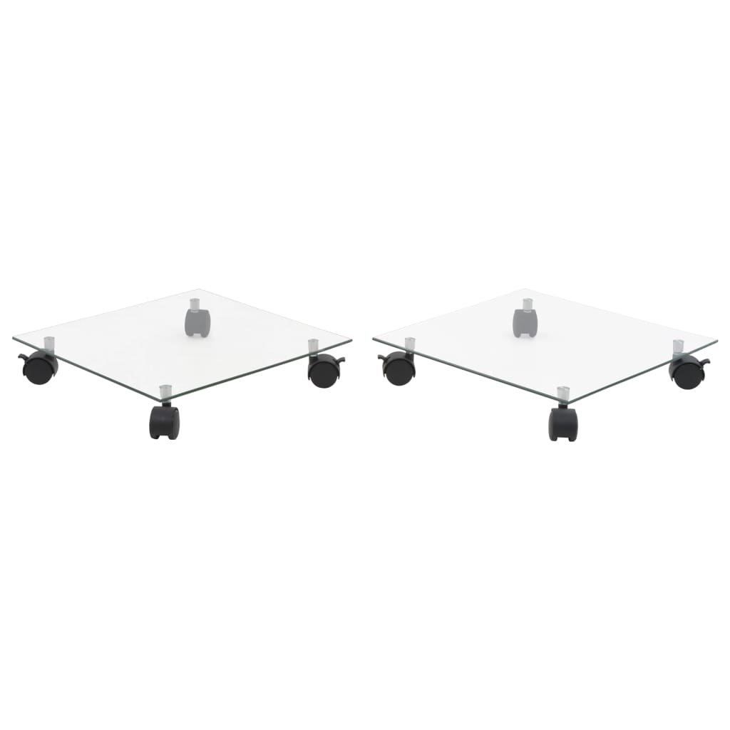 Vidaxl Plant Rollers cuadrado 35x35 cm de vidrio endurecido 2 STS