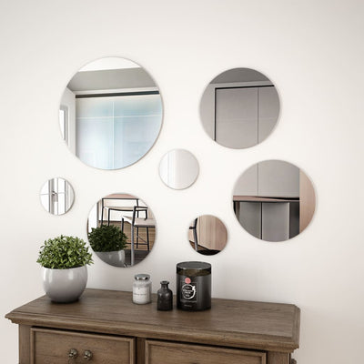 Vidaxl Mirror de pared colocada alrededor de vidrio de 7 piezas