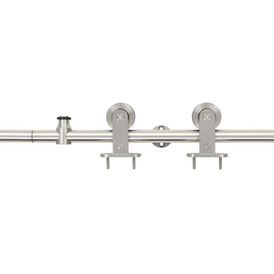 Piezas de puerta corredera Vidaxl Juego de 183 cm de acero inoxidable de color plateado