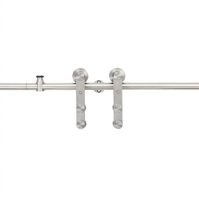 Piezas de puerta corredera Vidaxl Juego de 183 cm de acero inoxidable de color plateado