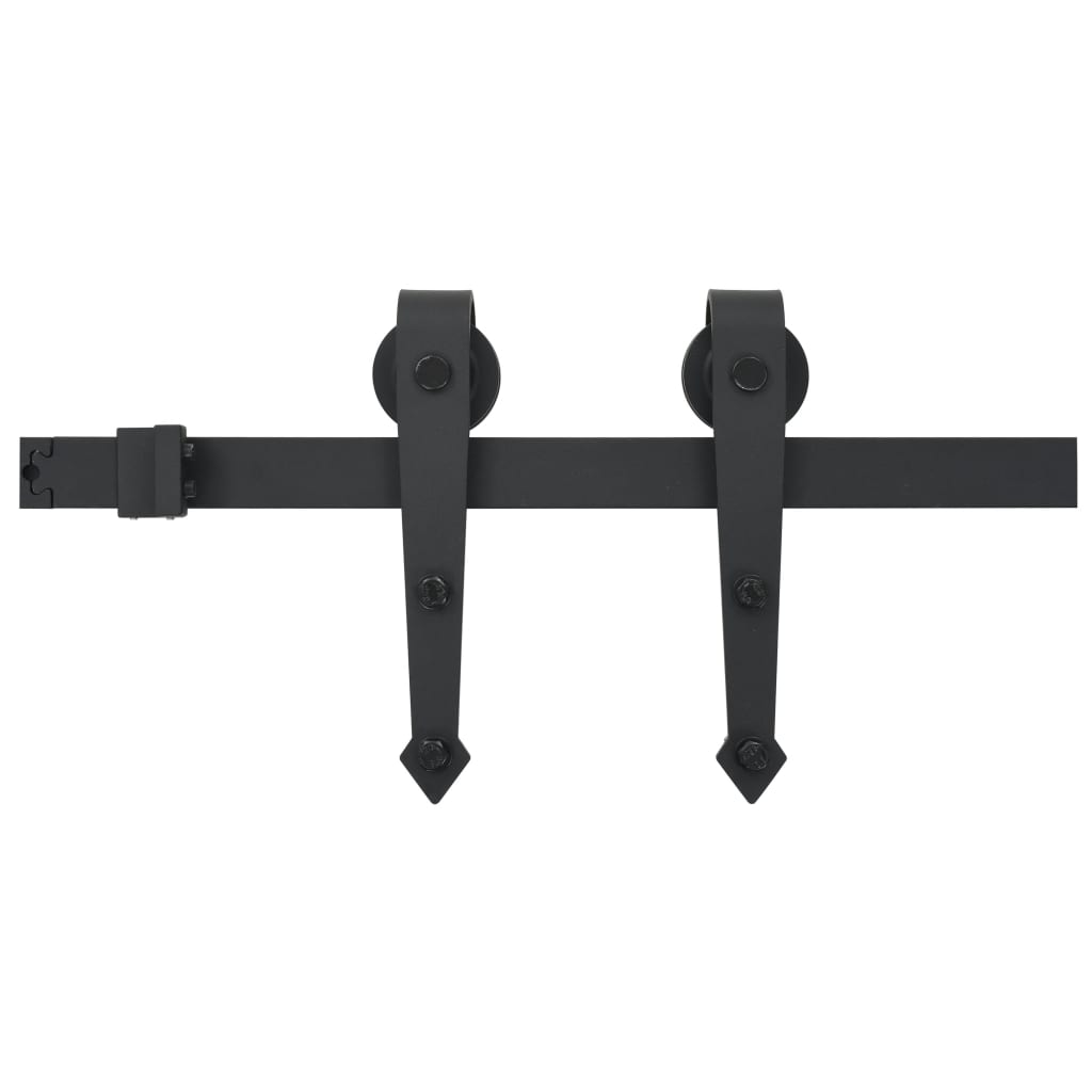 Scatola Vidaxl con parti per porta scorrevole 183 cm in acciaio nero
