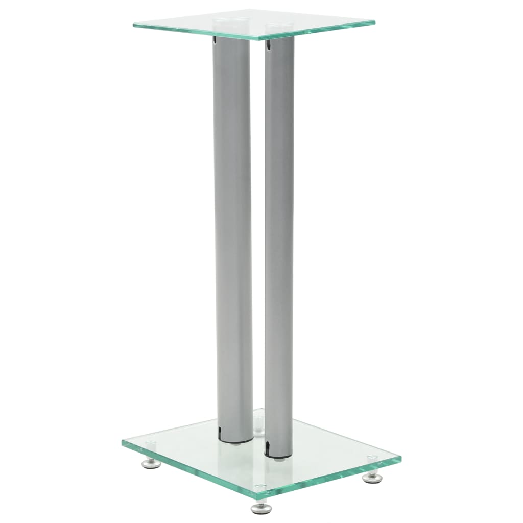 Vidaxl Standards per altoparlanti Progettazione di vetro temperato in argento 2 m