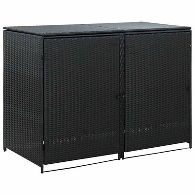 Archiviazione contenitore Vidaxl Double 148x80x111 cm Poly Rattan Black